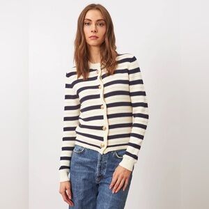 John + Jenn Camille Striped Cardigan Sweater